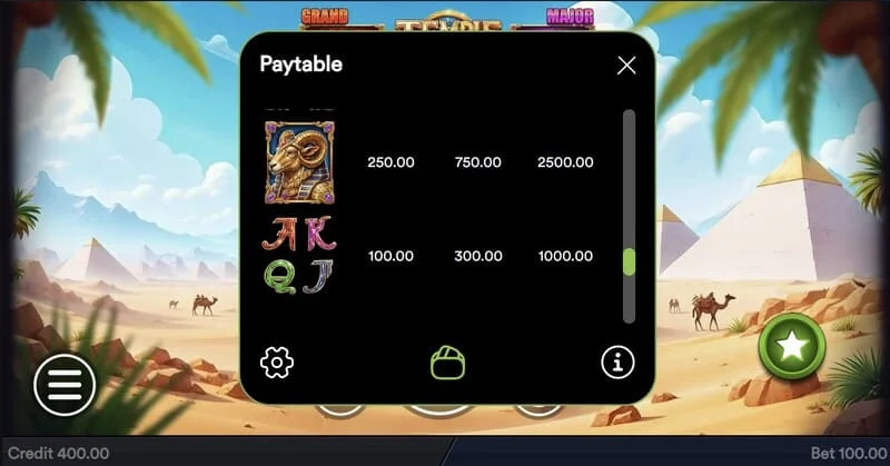 Temple of Treasures - Buy Feature gluggi fyrir bónuskaup
